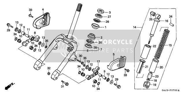 Honda NE50 1994 Forcella anteriore/Cuscino anteriore per un 1994 Honda NE50